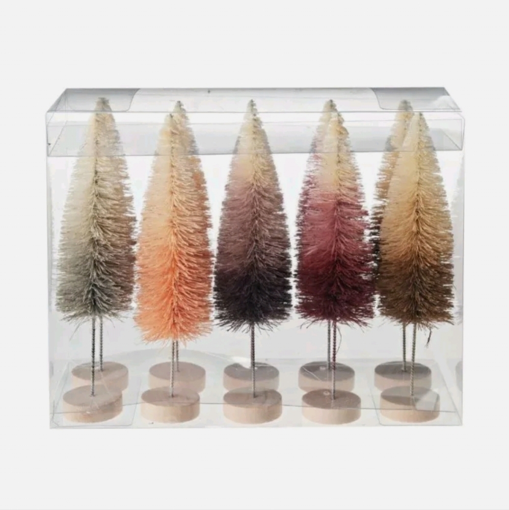 New Holiday Time Christmas Village Ombre Tree Set, 6 Inches, 8 Count (2 Pack)